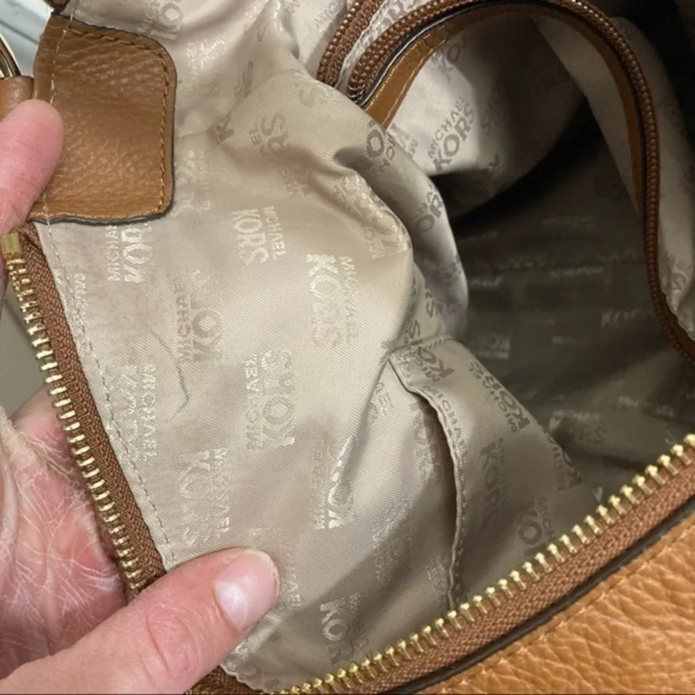 Michael kors brown leather Anita two way bag